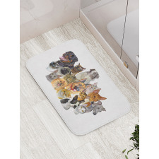 Domestic Animals Bath Mat