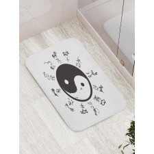 Yin and Yang Tao and Motifs Bath Mat