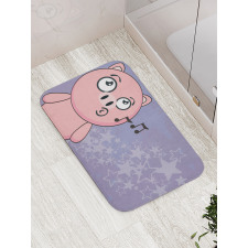 Farm Animal Singing Star Motifs Bath Mat