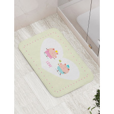 Boy Handing a Flower Romantic Bath Mat