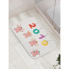 Chinese New Year Theme Doodle Bath Mat