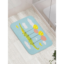 Flying Crocodile with Balloon Bath Mat