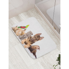 Bunnies Cat Dog and Ferret Bath Mat