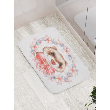 Portrait with Ribbon Wreath Bath Mat