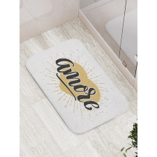 Calligraphy with Heart Bath Mat