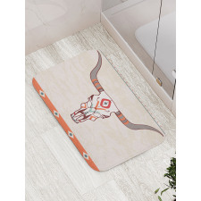 Ornate Bull Skull Bath Mat