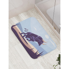 Strong Bull Nature in Doodle Bath Mat