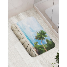 Sandy Tropic Ocean Beach Pier Bath Mat