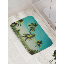 Retro Summer and Tall Trees Bath Mat