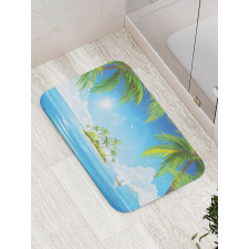 Cartoon of Tropical Island Bath Mat