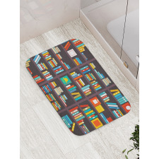 Cartoon Colorful Books Bath Mat