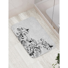 Floral and Grunge Bath Mat