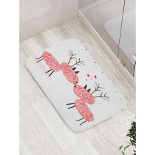 Reindeer with Finger Prints Bath Mat