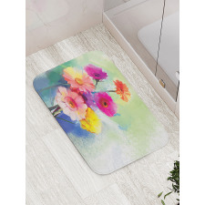 Gerbera Flowers Art Bath Mat