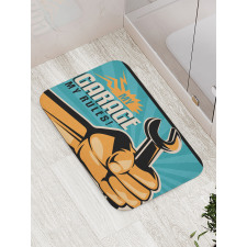 Retro Holding Wrench Bath Mat