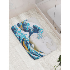 Oceanic Wave of Kanagawa Bath Mat