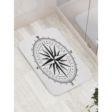 Simple Monochrome Windrose Bath Mat