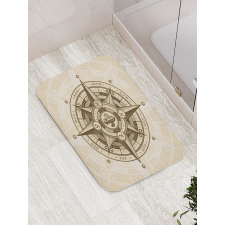 Vintage Nautical Windrose Bath Mat