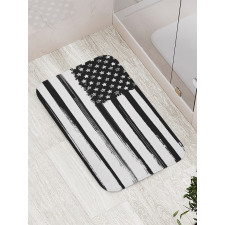 Grunge Monochrome USA Flag Bath Mat