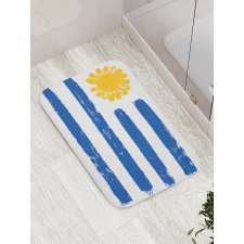 Brush Painting Stroke Flag Bath Mat