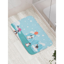 Penguins on Ice Bath Mat