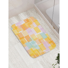 Geometric Random Squares Bath Mat