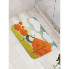 Abstract Bird Trees and Cloud Bath Mat