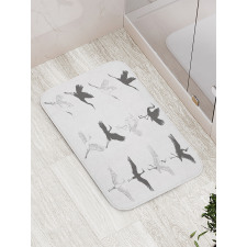 Greyscale Bird Different Side Bath Mat