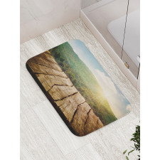 Mountain Side Landscape Bath Mat