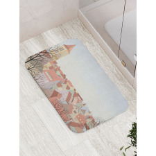 Pedestrian Town Cityscape Bath Mat