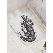 Woodcut Fossil Dinosaur Bath Mat