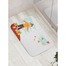 Scarecrow and Fruits Bath Mat