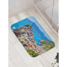 Italy Houses Cliff and Sea Bath Mat