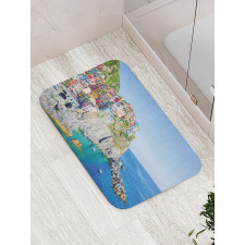 Colorful Coastal Village Bath Mat