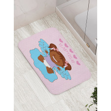 Child Flying on Clouds Bath Mat