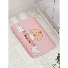 Baby with a Message Cartoon Bath Mat