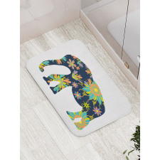 Oriental Floral Elephant Bath Mat