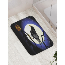 Full Moon Night Bird Bath Mat