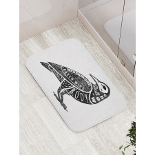 Gothic Bird Font Pattern Bath Mat