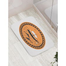 Greek Ship on Waves Bath Mat