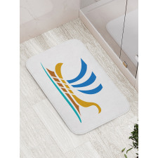 Colorful Greek Ship Sign Bath Mat