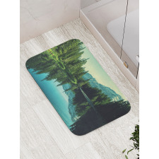 Tree Reflections on Calm Water Bath Mat