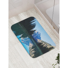 Mountain Reflection on Lake Bath Mat