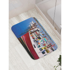 Boats Pier Nautical Bath Mat