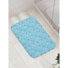 Planes and Luggage on Sky Bath Mat