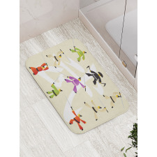 Japanese Martial Art Icons Bath Mat