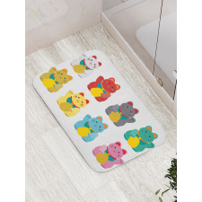 Colorful Maneki Neko Bath Mat