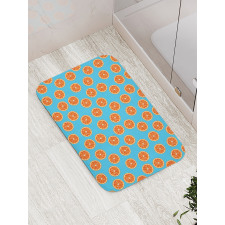 Exotic Citrus Fruit Round Bath Mat