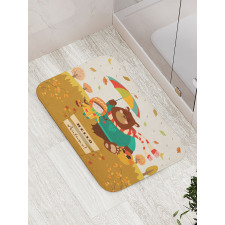 Hello Autumn Cartoon Bath Mat