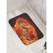 Motorbike in Fire Bath Mat